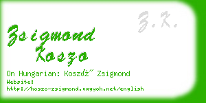 zsigmond koszo business card